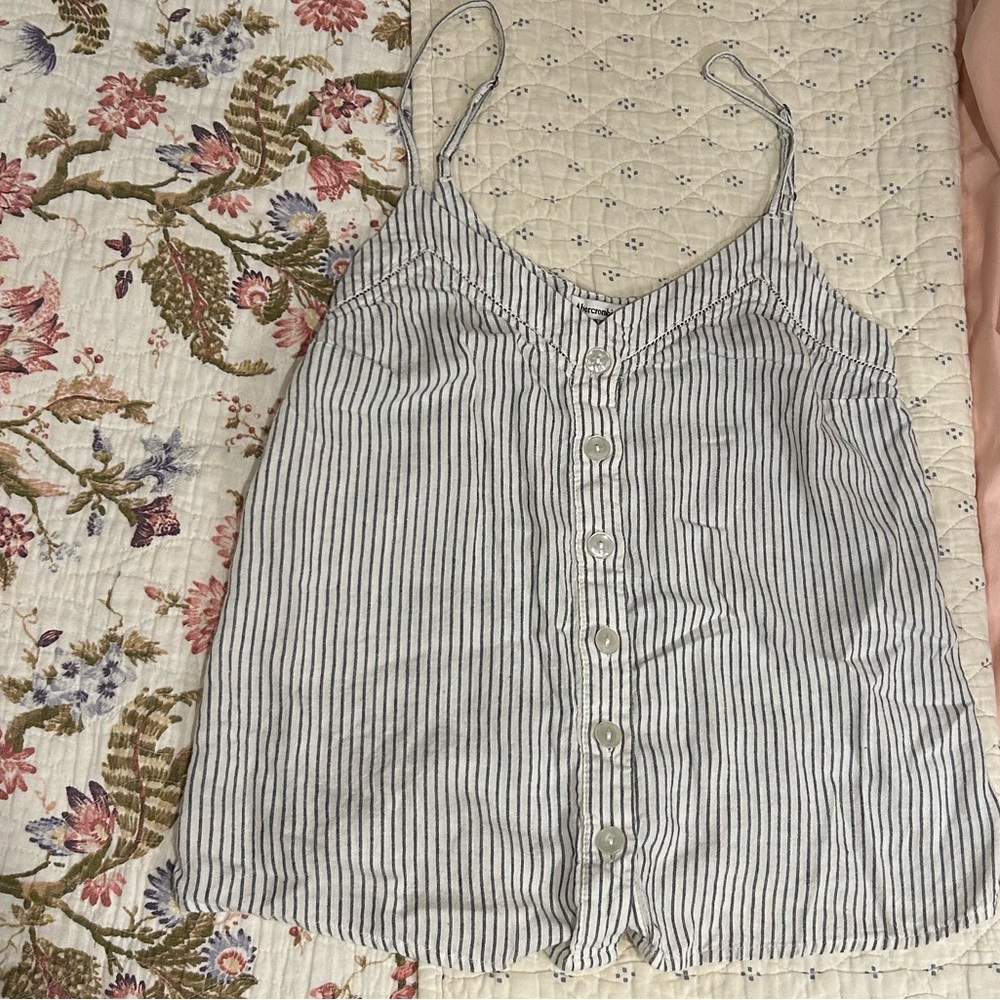 Abercrombie Button Front Tank Top